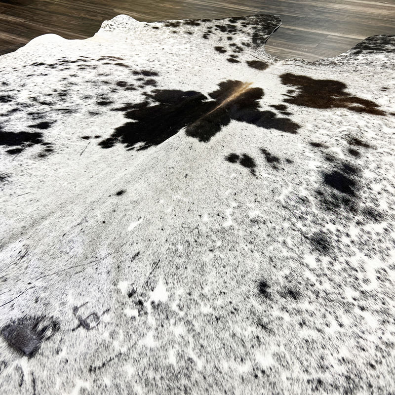 Black and White Speckled Cowhide Rug