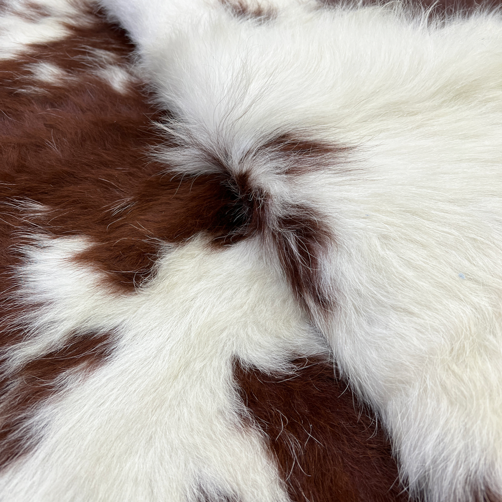 Classic White and Brown Cowhide Rug