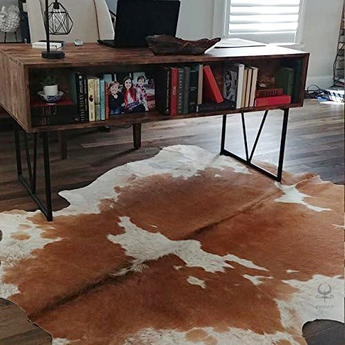 brown cowhide rug