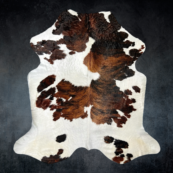 extra large tricolor cowhide rug