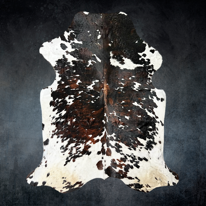 extra large tricolor cowhide rug 