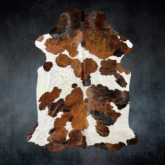 extra large tricolor cowhide rug 