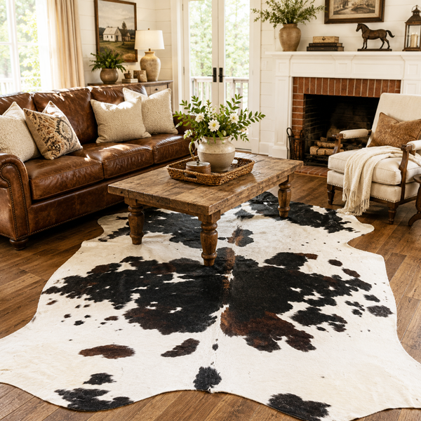 extra large cowhide rug for living room 