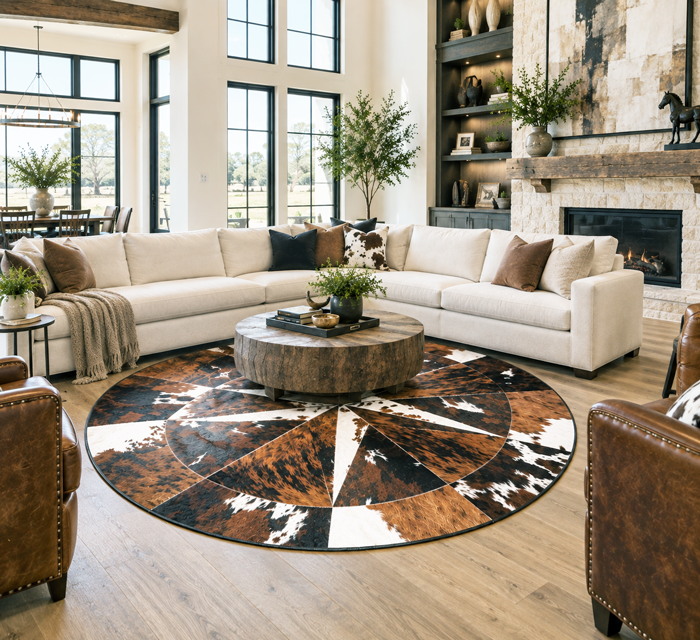 cowhide patchwork for living room 