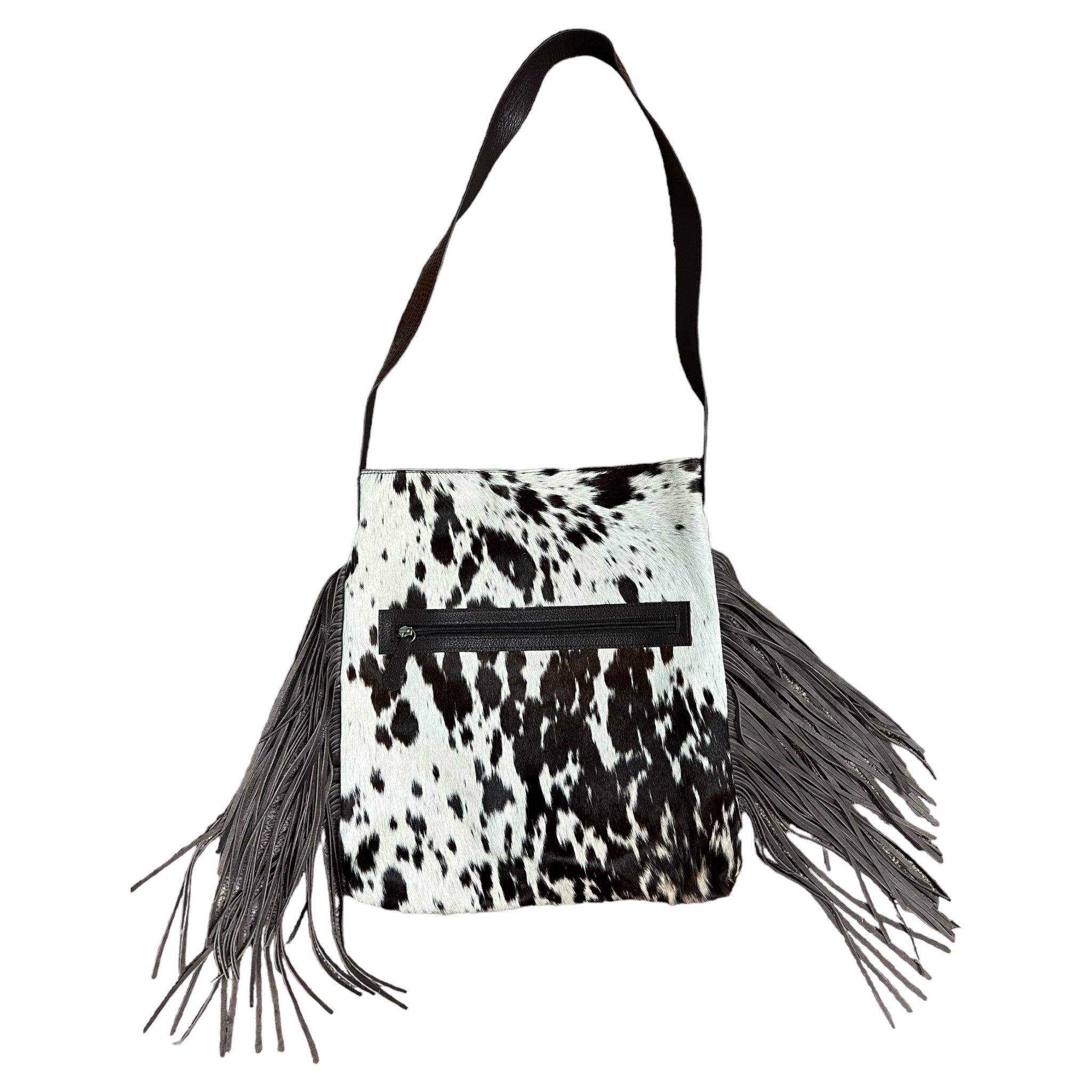 Cowhide bag with fringes - Rodeo Cowhide Rugs