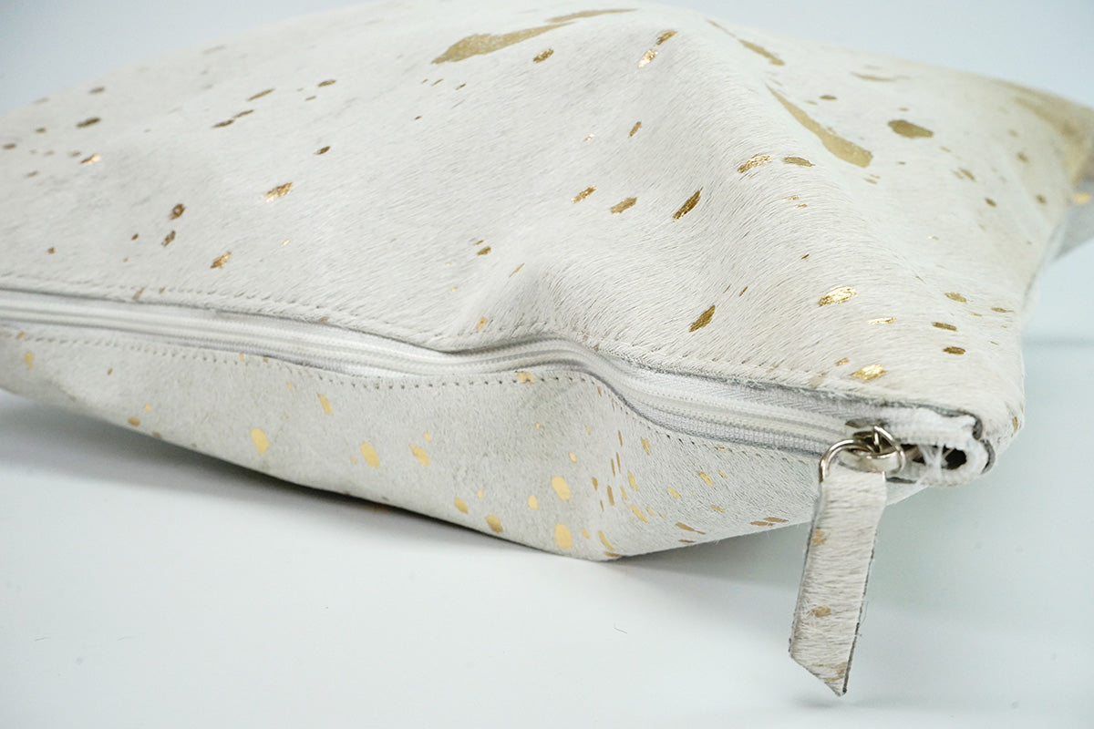 Gold cowhide pillow case