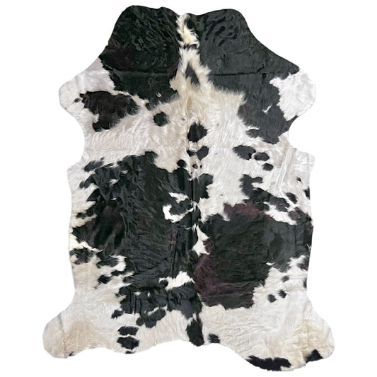 Large Tricolor Cowhide Rug I280---5.9x6.10 ft