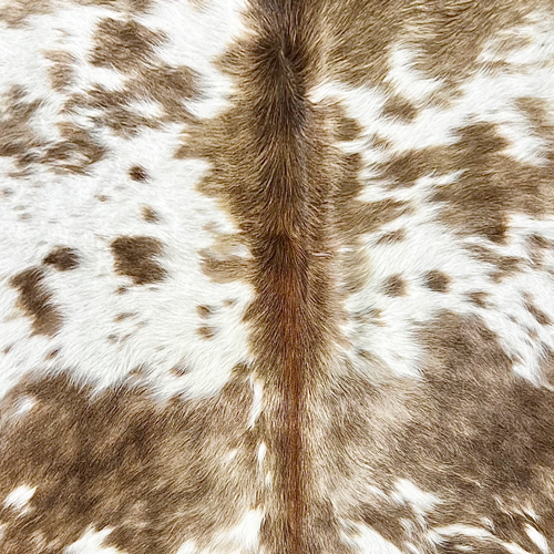 Large Beige and White Cowhide Rug Size 5.3 x 5.10 ft ---5375R