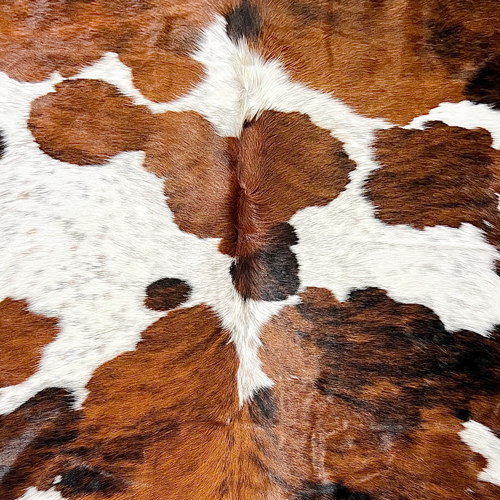 Extra Large Tricolor Cowhide Rug Size 5.9 x7.5 ft ---5384S
