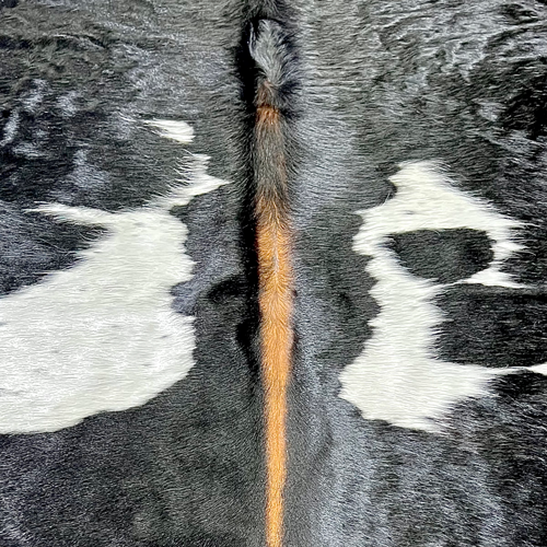 Extra Large Black and White  Cowhide Rug Size 5.5 x 7.4 ft ---5343P