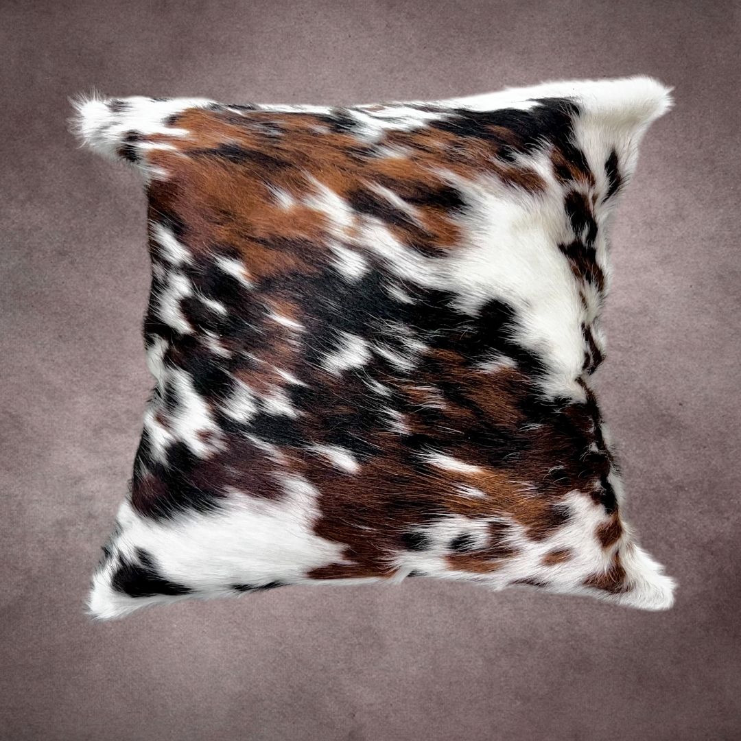 tricolor cowhide pillow cover