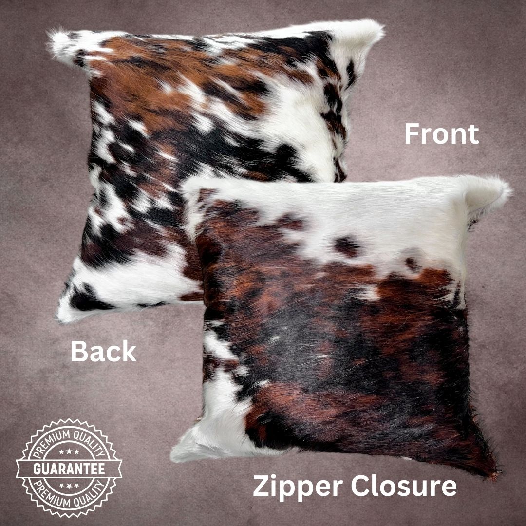 tricolor cowhide pillow cover