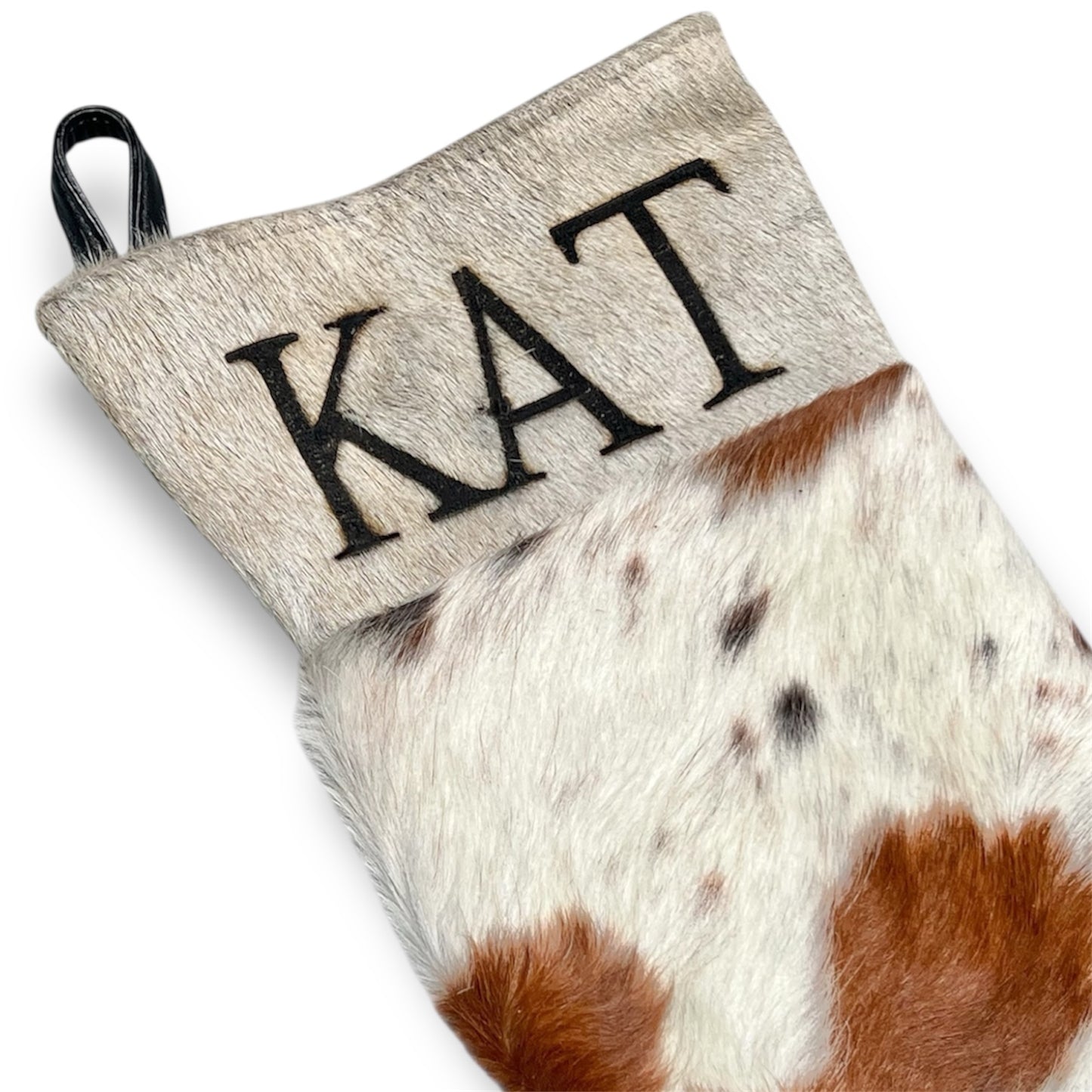 Cowhide Christmas Stocking