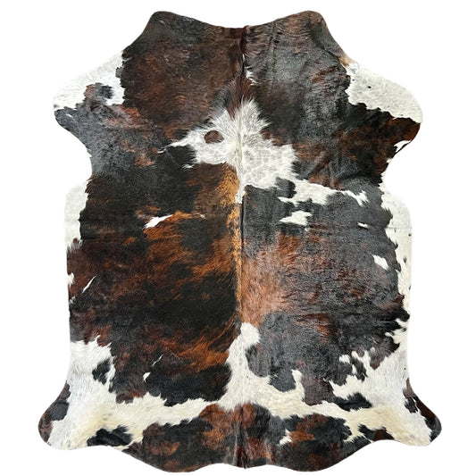 Large tricolor cowhide rug
