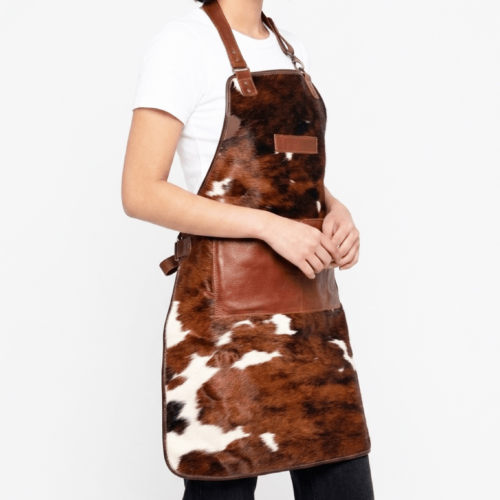 Artistic Genuine Cowhide Leather Apron