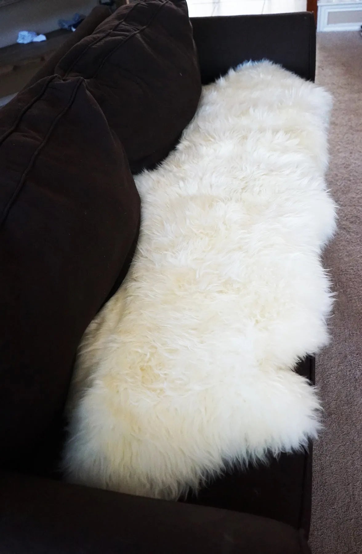 Authentic Australia Sheepskin 100% fur ivory home decoration carpet rug 2.8x6ft