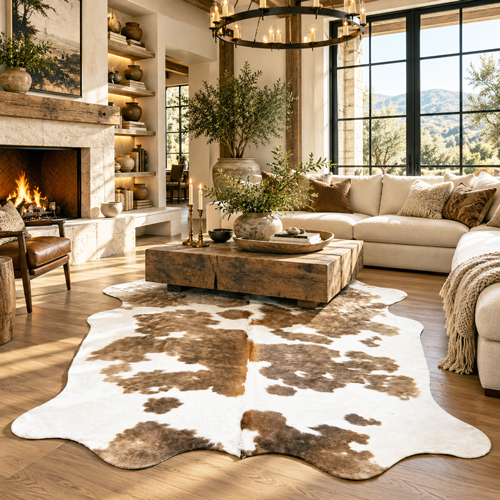cowhide rug for living room