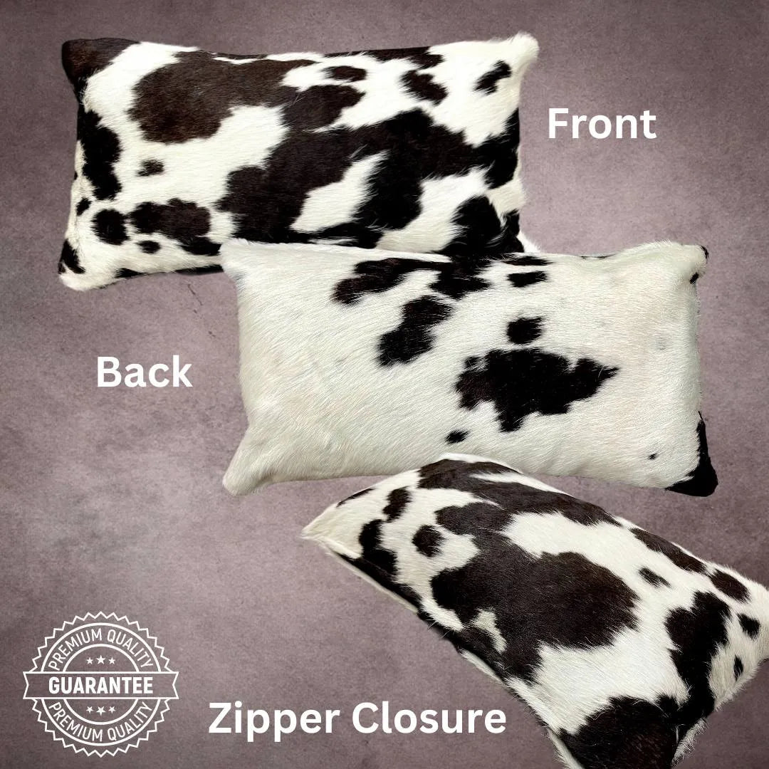 Black and White Cowhide Pillow Cover - PL005