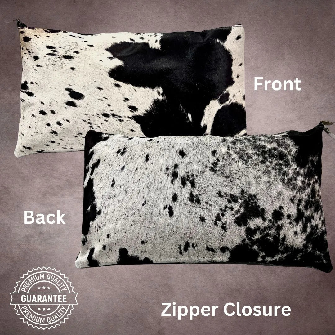 Black and White Cowhide Pillow Cover - PL046