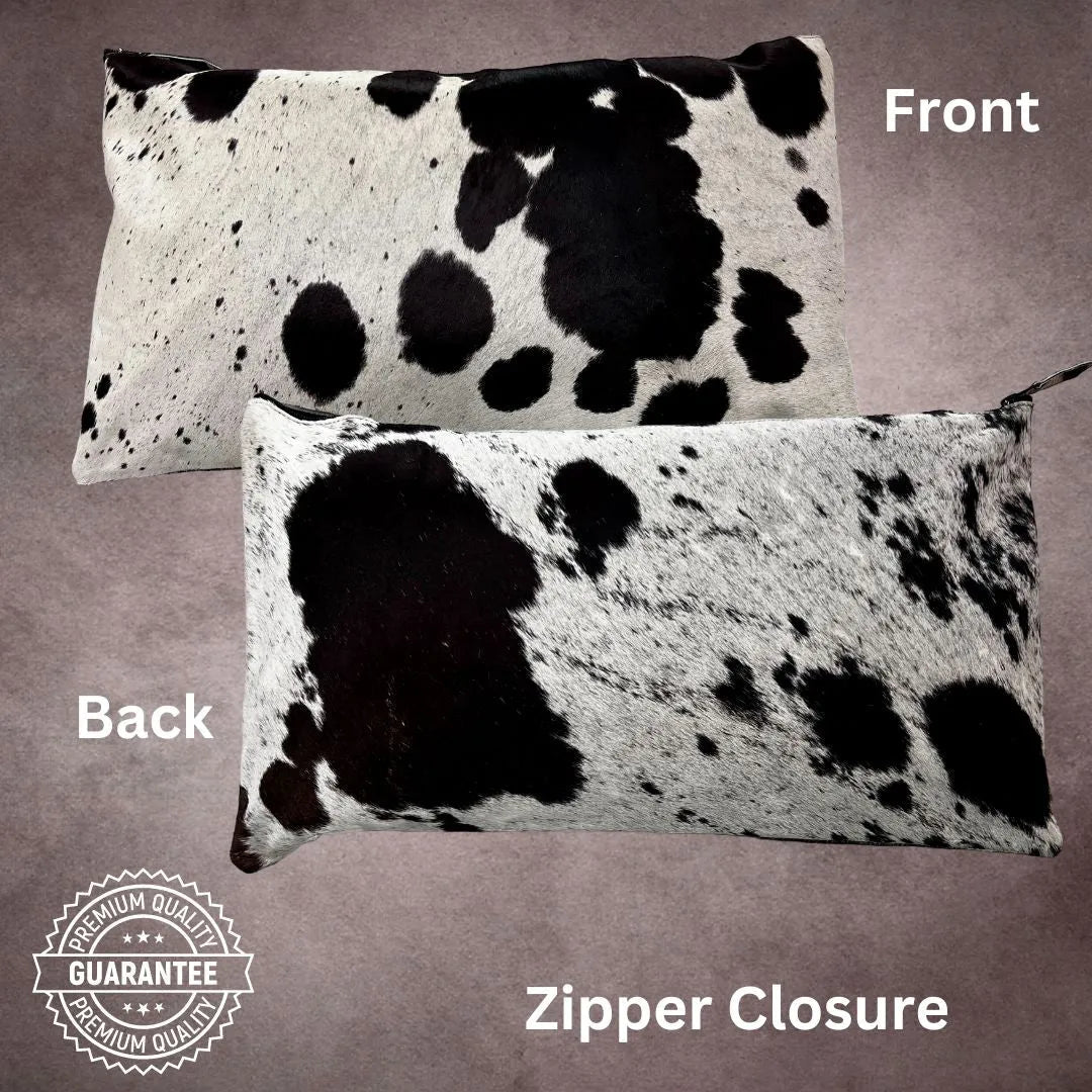 Black and White Cowhide Pillow Cover - PL048