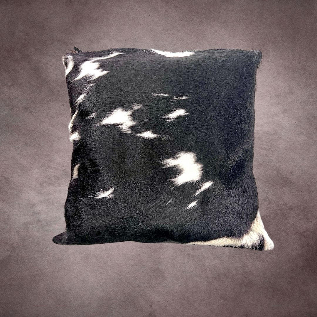 Black and White Cowhide Pillow Cover - PL088 - Rodeo Cowhide Rugs