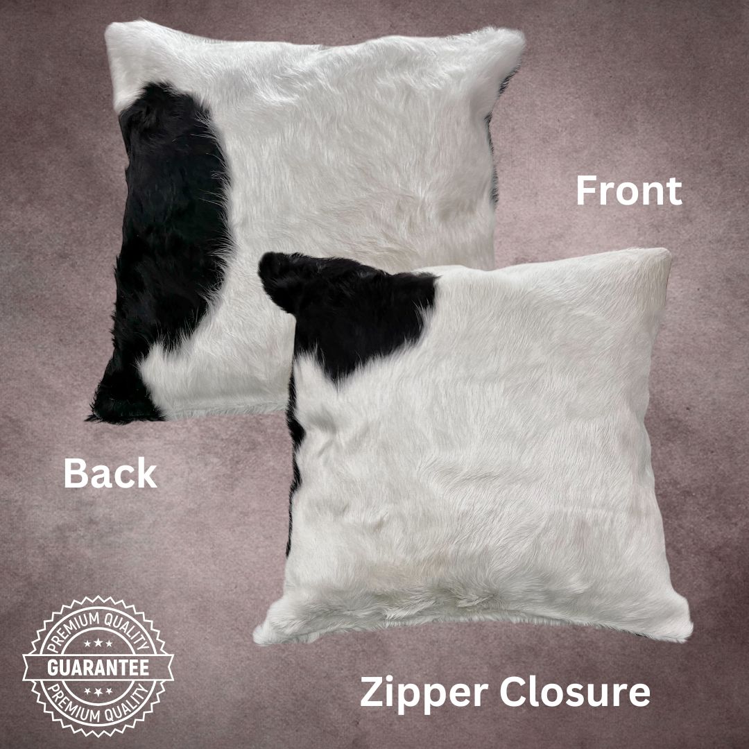 Black and White Cowhide Pillow Cover - PL118 - Rodeo Cowhide Rugs