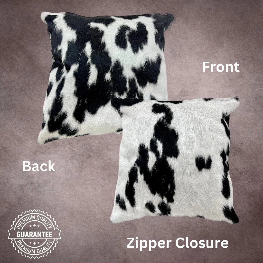 Black and White Cowhide Pillow Cover - PL144