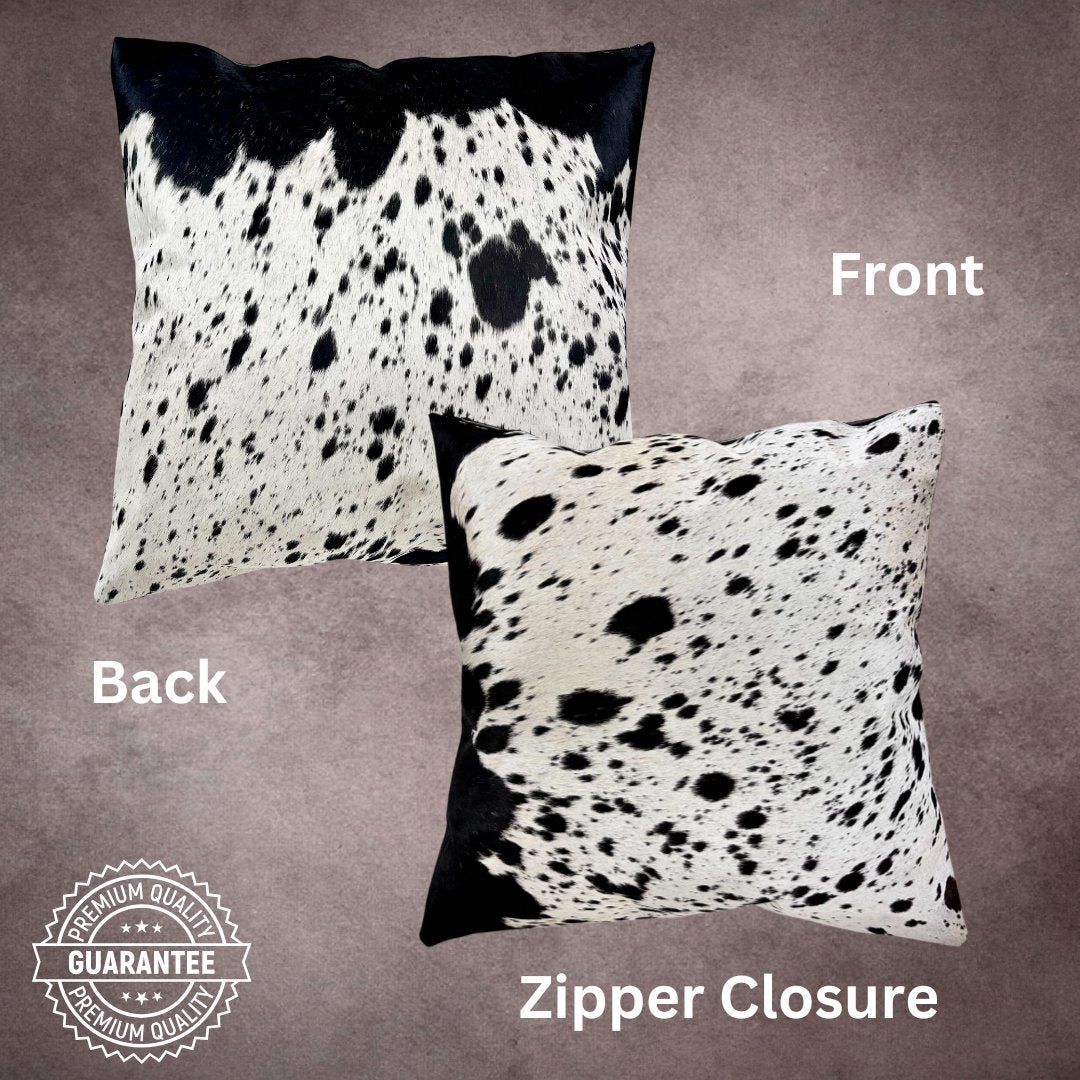 Black and White Cowhide Pillow Cover - PL146