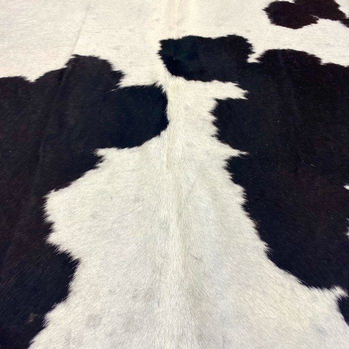 Black and White Cowhide Rug Size 6.6x6 ft---4673 - Rodeo Cowhide Rugs