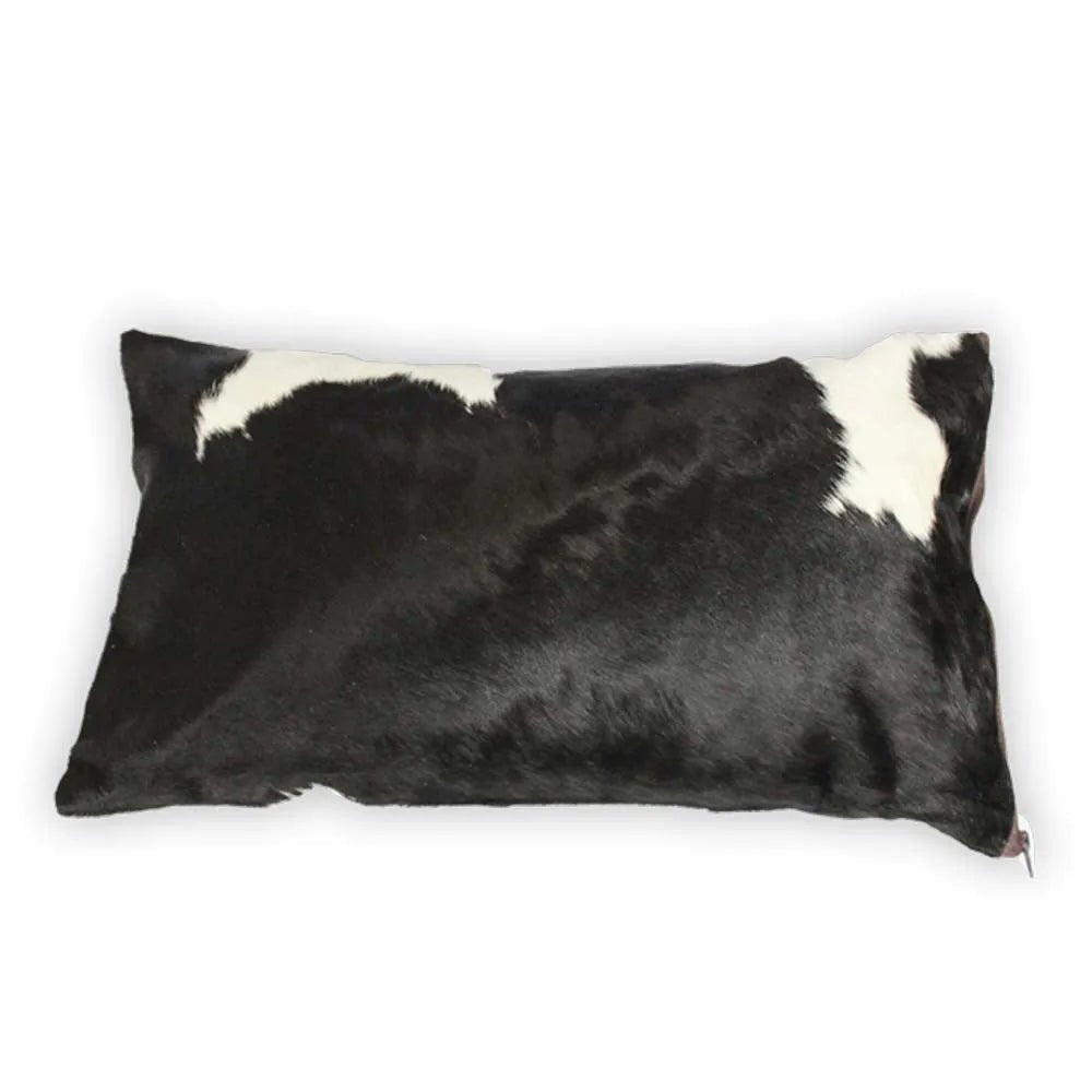 Black and White Traditional Cowhide Large Pillow Case