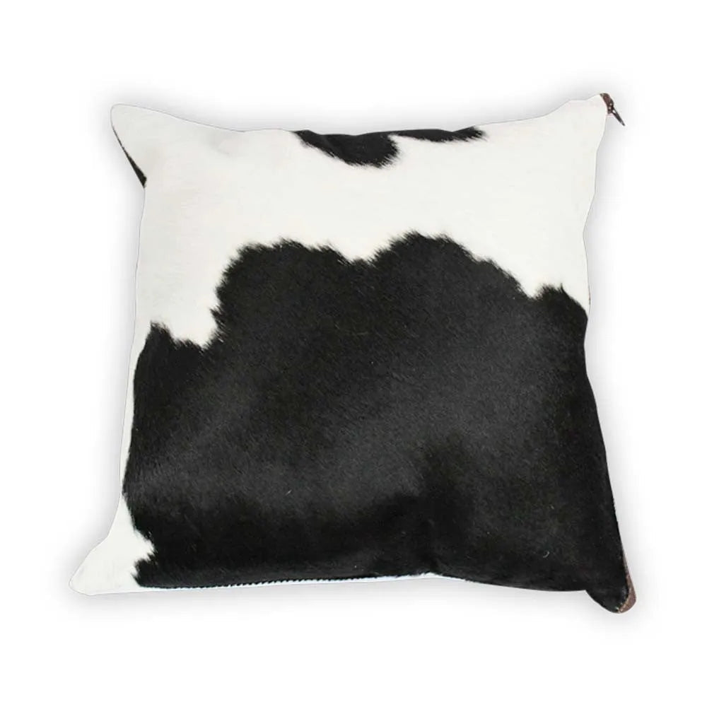 Black and White Traditional Cowhide Large Pillow Case