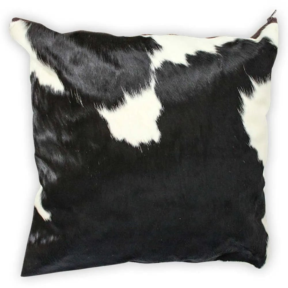 Black and White Traditional Cowhide Large Pillow Case