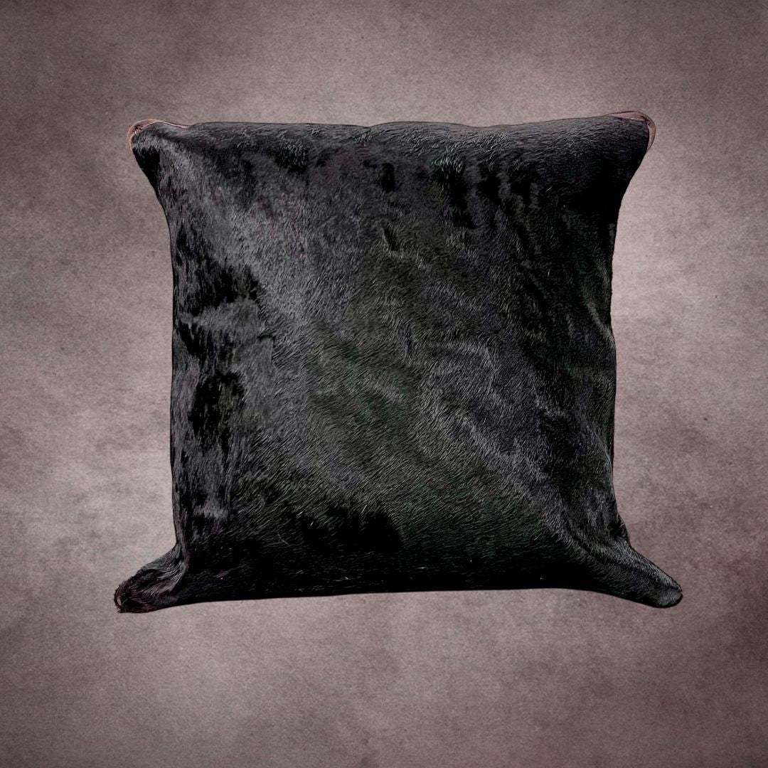 Black Cowhide Pillow Cover - PL097 - Rodeo Cowhide Rugs