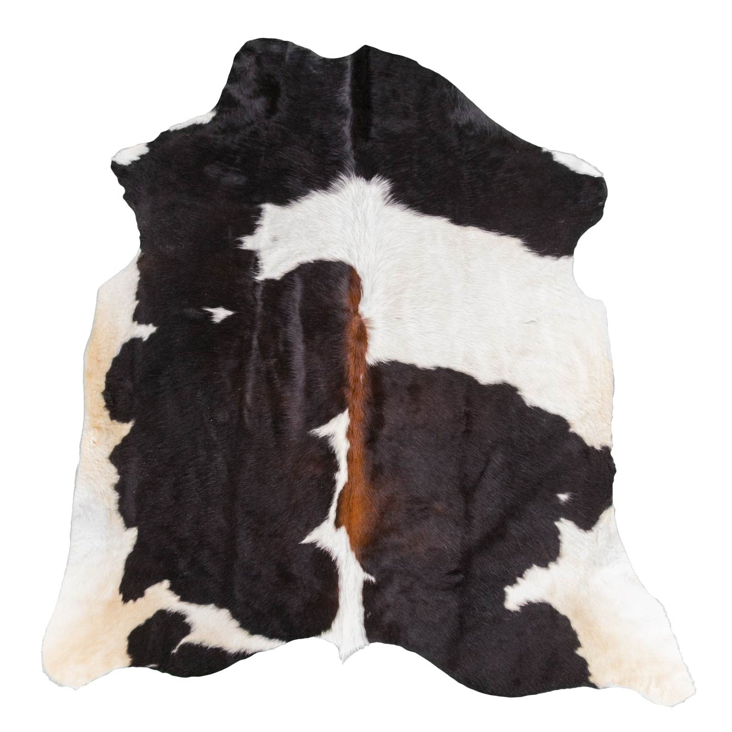 Black & White with Brown Shade Line Cowhide Rug - Rodeo Cowhide Rugs5x6