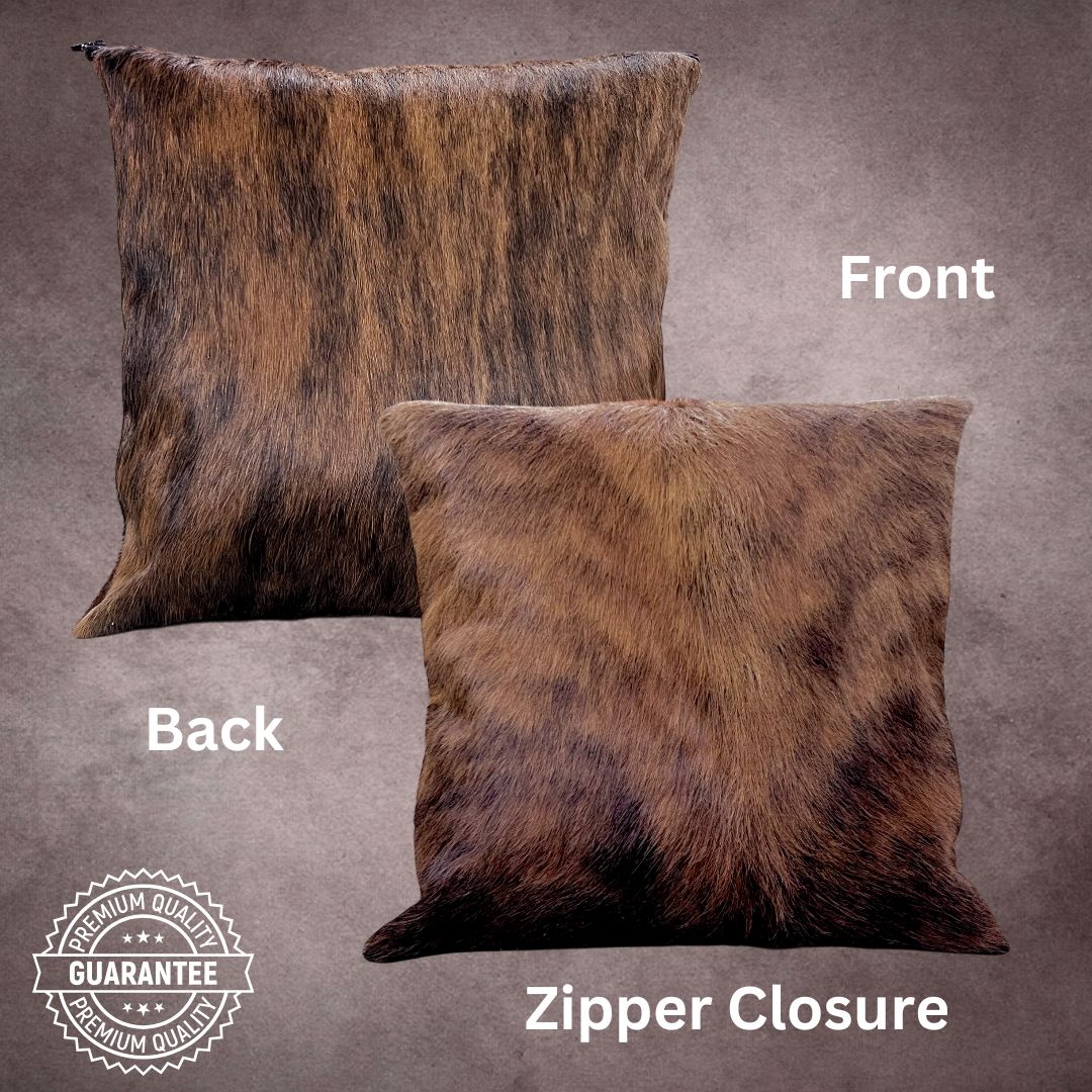 Brindle Cowhide Pillow Cover - PL105 - Rodeo Cowhide Rugs