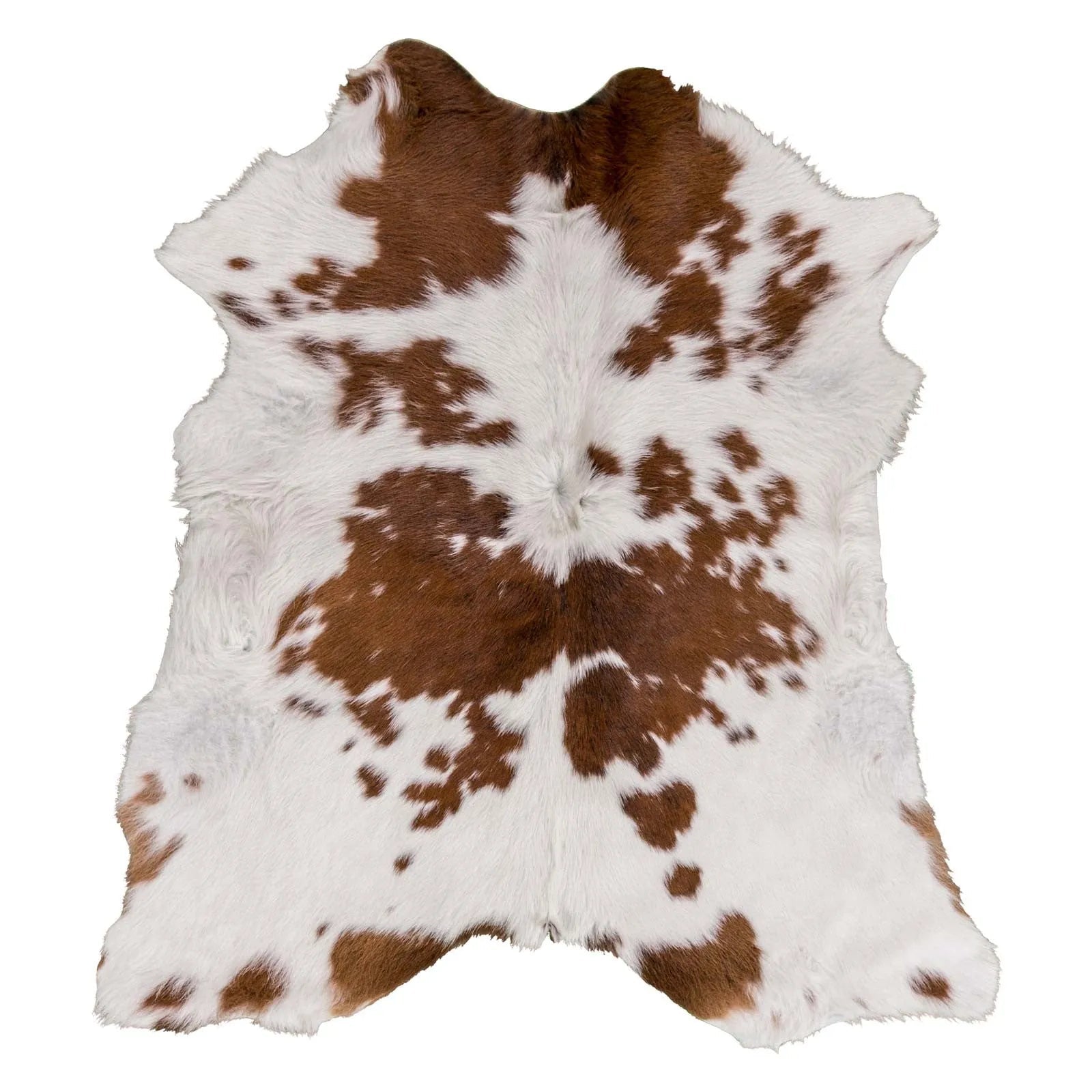 Brown and White Calf Skin Rug