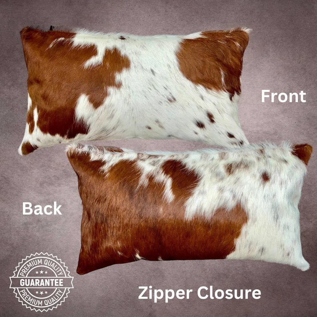 Brown and White Cowhide Pillow Cover - PL008