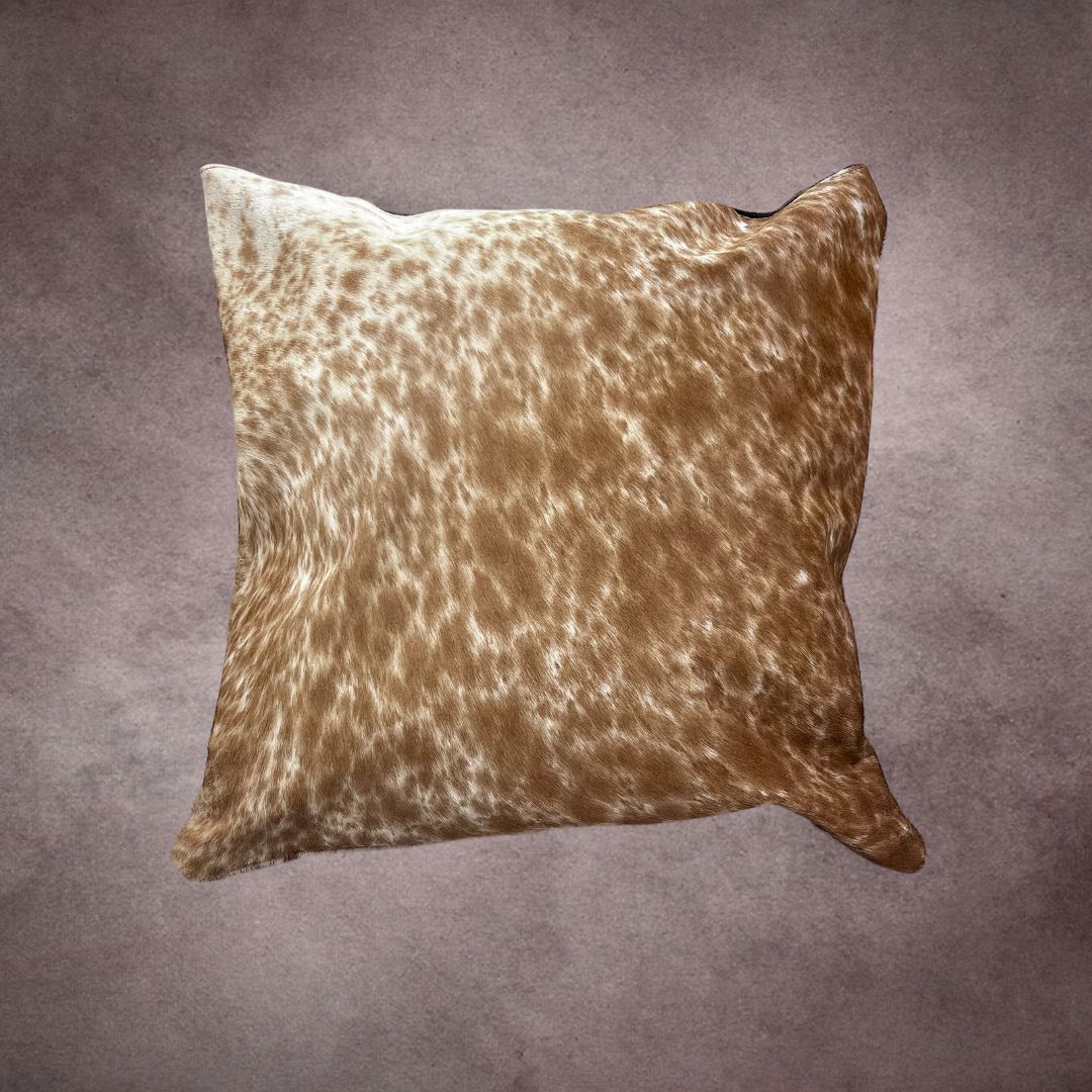 Brown and White Cowhide Pillow Cover - PL035 - Rodeo Cowhide Rugs