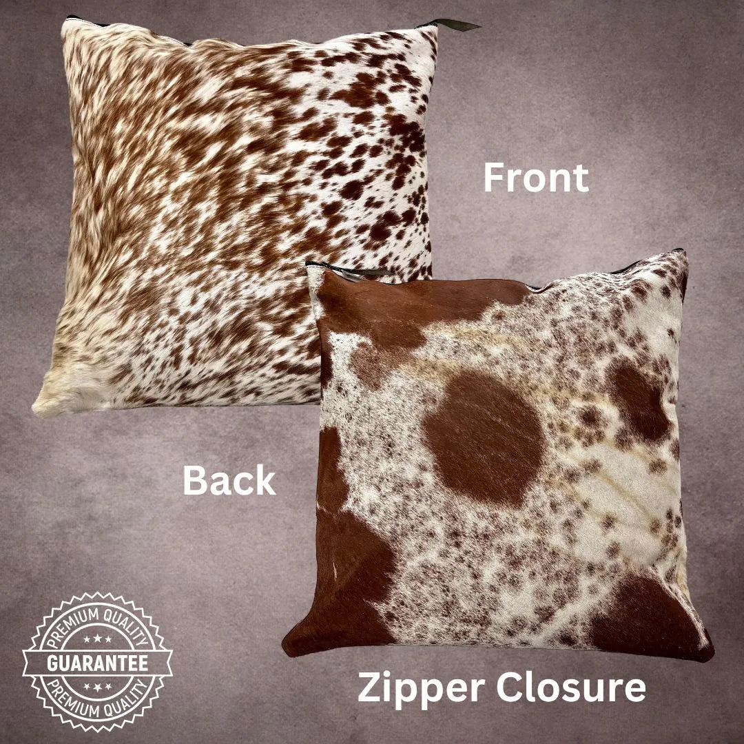 Brown and White Cowhide Pillow Cover - PL036