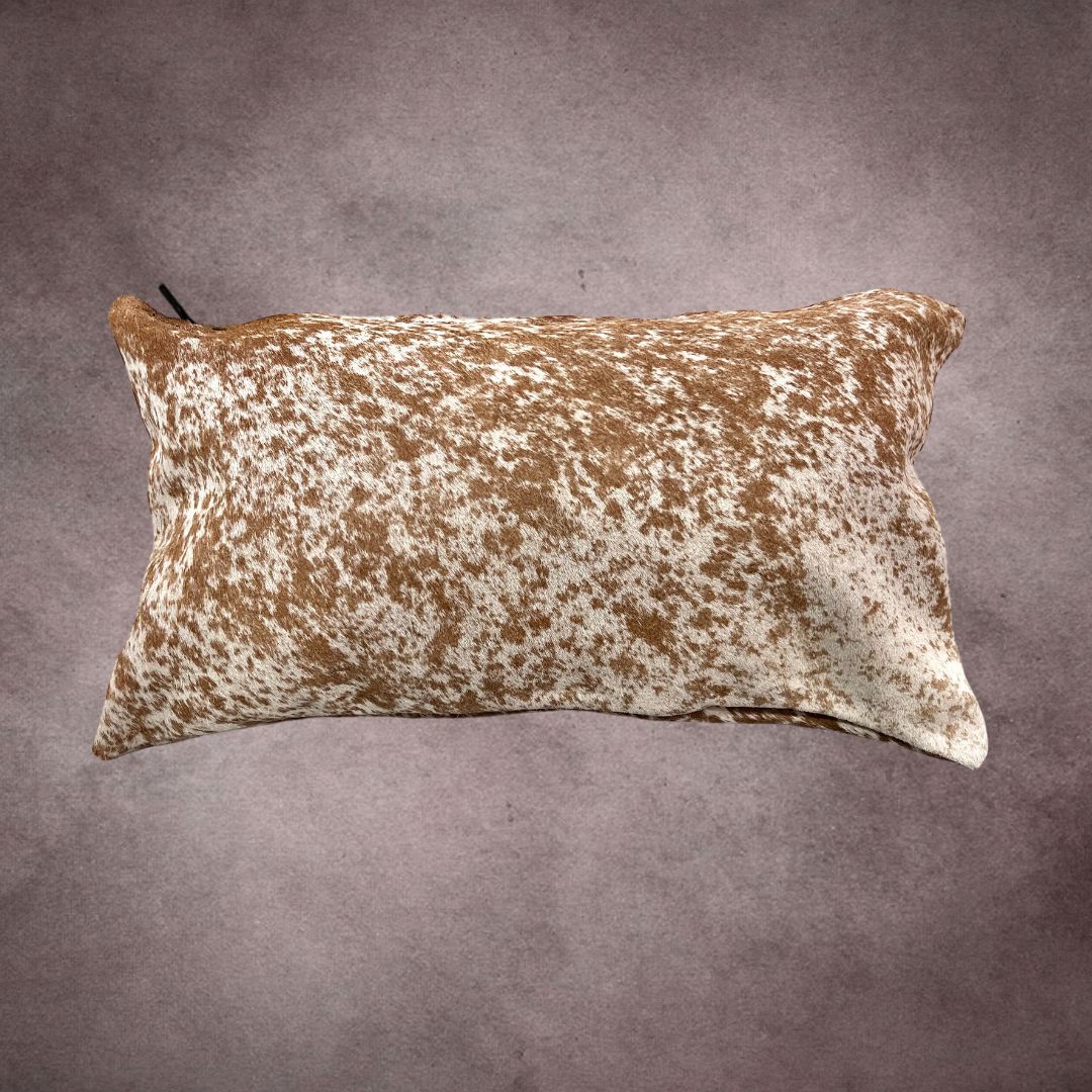 Brown and White Cowhide Pillow Cover - PL037 - Rodeo Cowhide Rugs