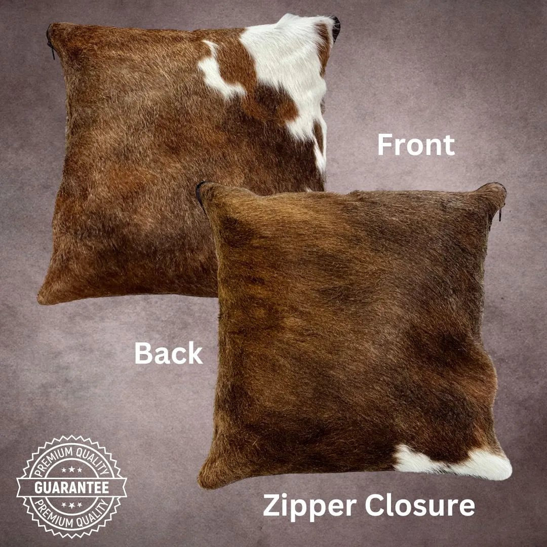 Brown and White Cowhide Pillow Cover - PL050