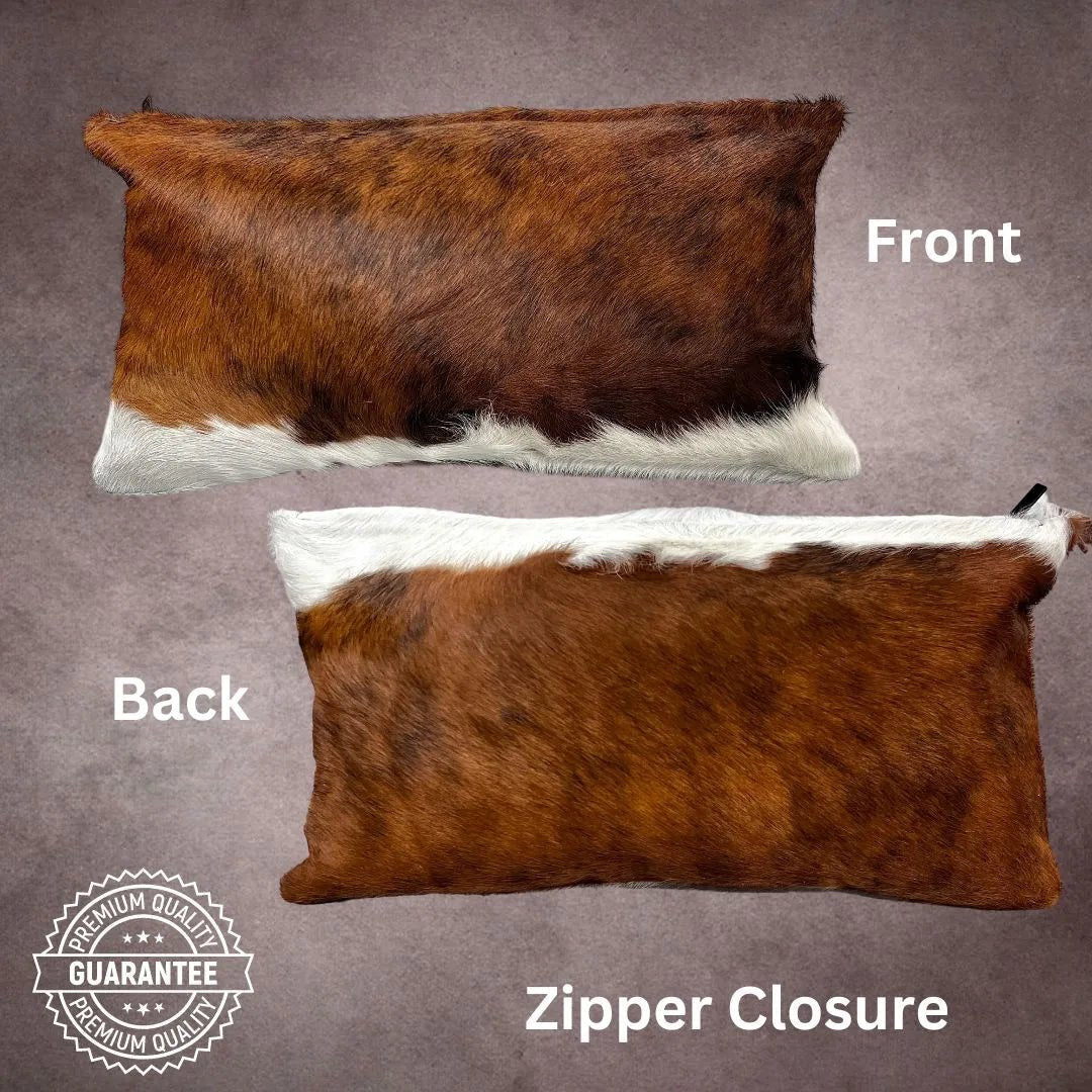 Brown and White Cowhide Pillow Cover - PL051