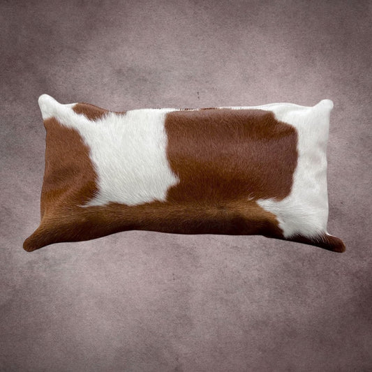 Brown and White Cowhide Pillow Cover - PL072A - Rodeo Cowhide Rugs