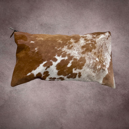 Brown and White Cowhide Pillow Cover - PL077 - Rodeo Cowhide Rugs