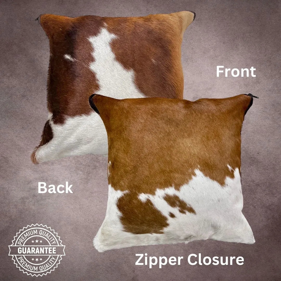 Brown and White Cowhide Pillow Cover - PL085