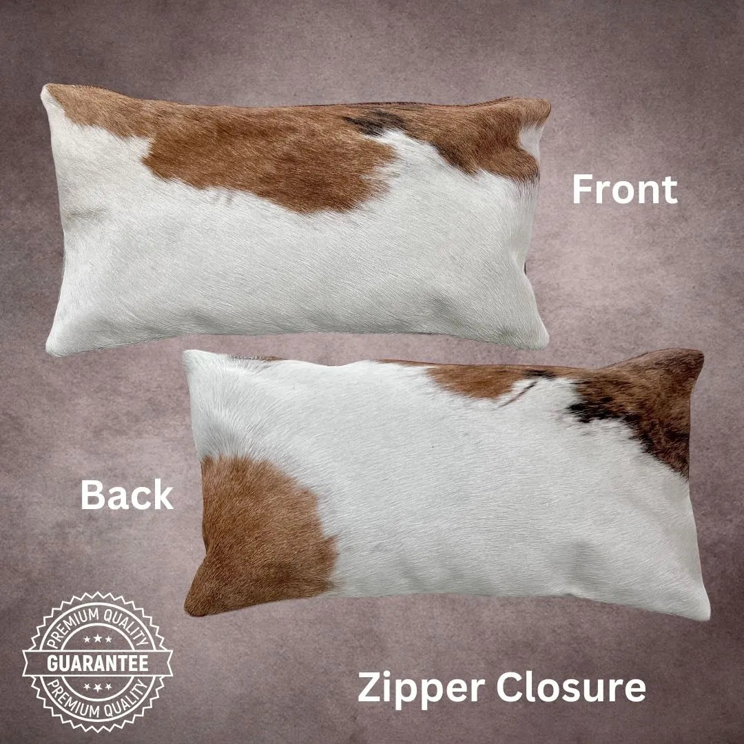 Brown and White Cowhide Pillow Cover - PL086