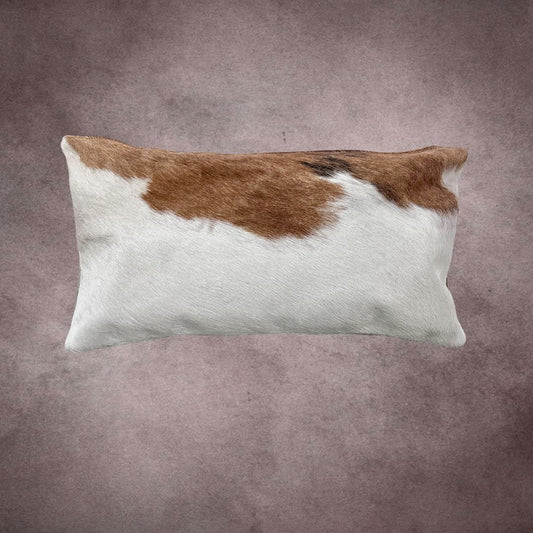 Brown and White Cowhide Pillow Cover - PL086 - Rodeo Cowhide Rugs