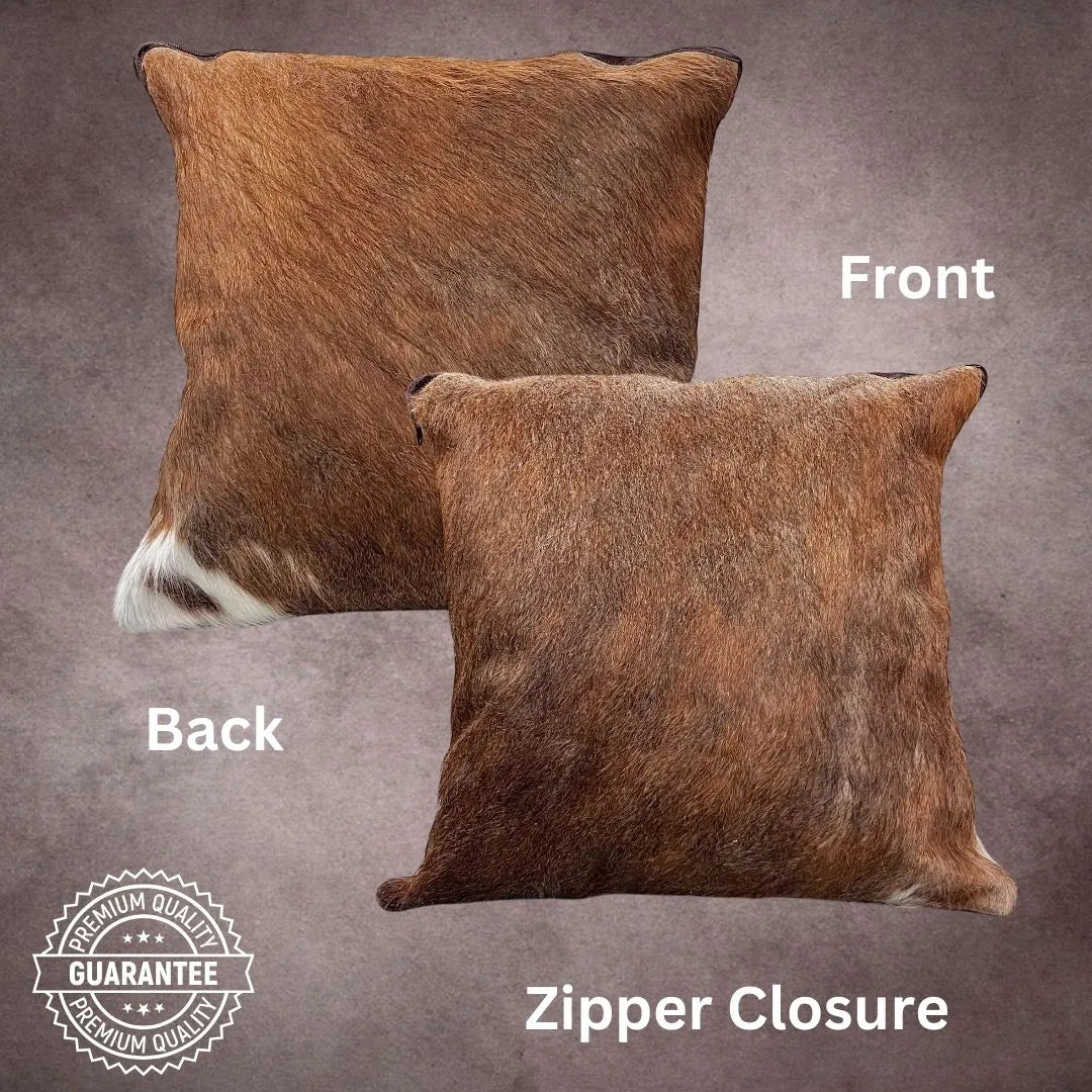 Brown and White Cowhide Pillow Cover - PL096