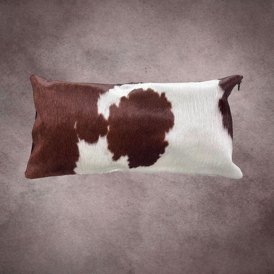 Brown and White Cowhide Pillow Cover - PL106 - Rodeo Cowhide Rugs