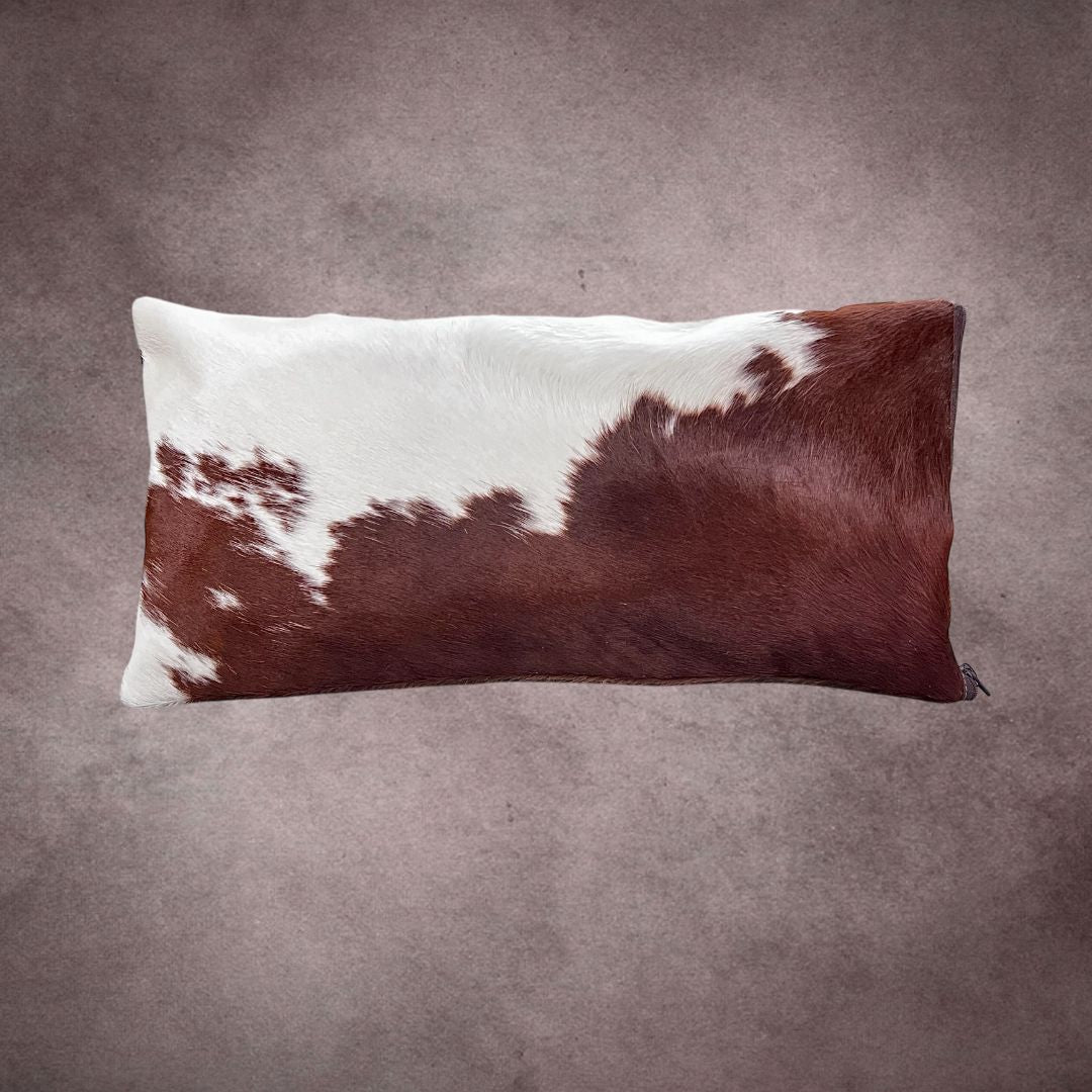 Brown and White Cowhide Pillow Cover - PL108 - Rodeo Cowhide Rugs